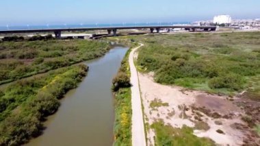 Botanik parkında nehir boyunca uçmak