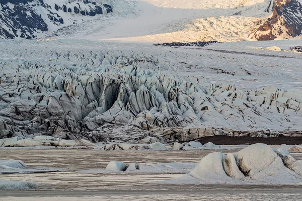 Zbliżenie Lodowca Skaftafell Parku Narodowym Vatnajokull Islandia — Zdjęcie stockowe