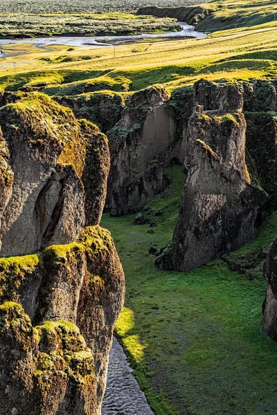 Fjadrargljufur Canyon South Iceland Summer Sunny Day — Stockfoto