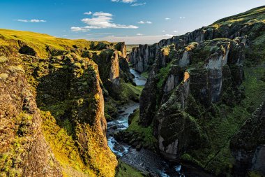 Fjadrargljufur canyon in South of Iceland in a summer and sunny day