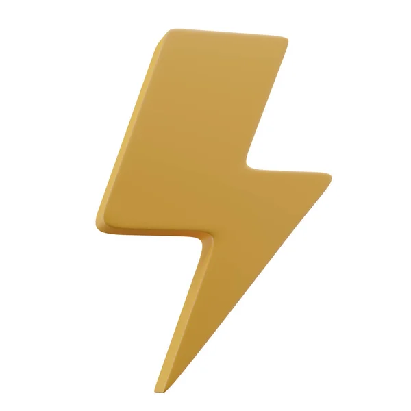 Yellow Flash Icon Plastic Finish — Stock Photo, Image