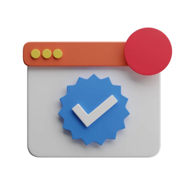 Illustration White Mode Window Verified Icon Badge — 스톡 사진