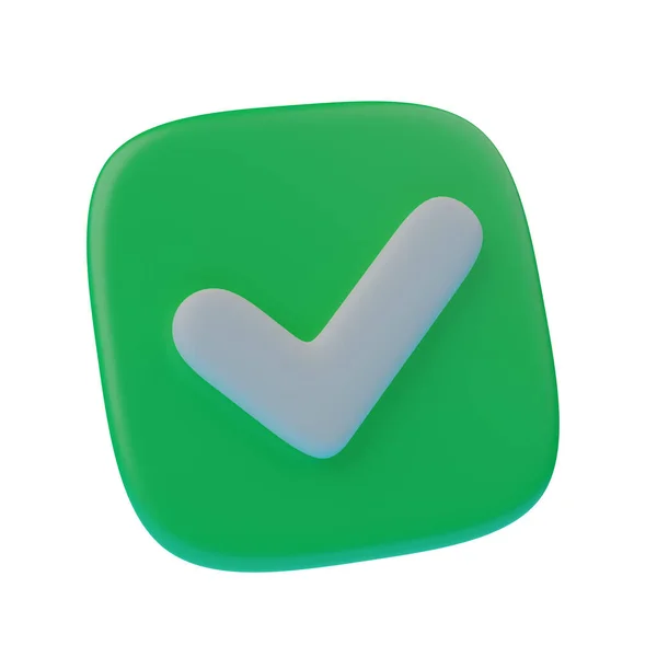 Checkmark Approved Verified Icon Symbol Isolated White Background Illustration — Stock Photo, Image