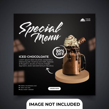 Sosyal medya pankart şablon restoranı veya lezzetli yemekler