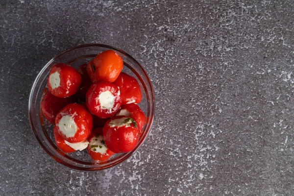 Hidangan Pembuka Italia Yang Lezat Paprika Merah Yang Diisi Dengan — Stok Foto