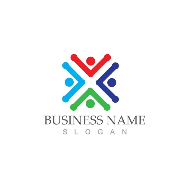 Społeczność Sieć Logo Społecznościowe — Wektor stockowy