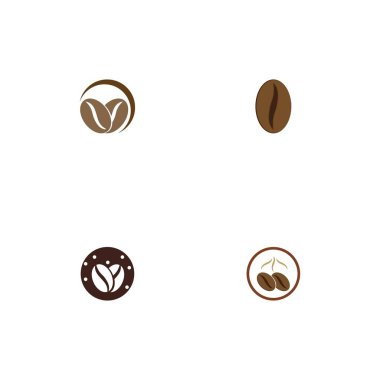 kahve çekirdeği simgesi vektör çizimi şablonu
