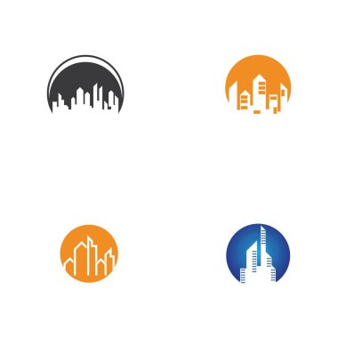 Şehrin ufuk çizgisi vektör illüstrasyon şablonu tasarımı