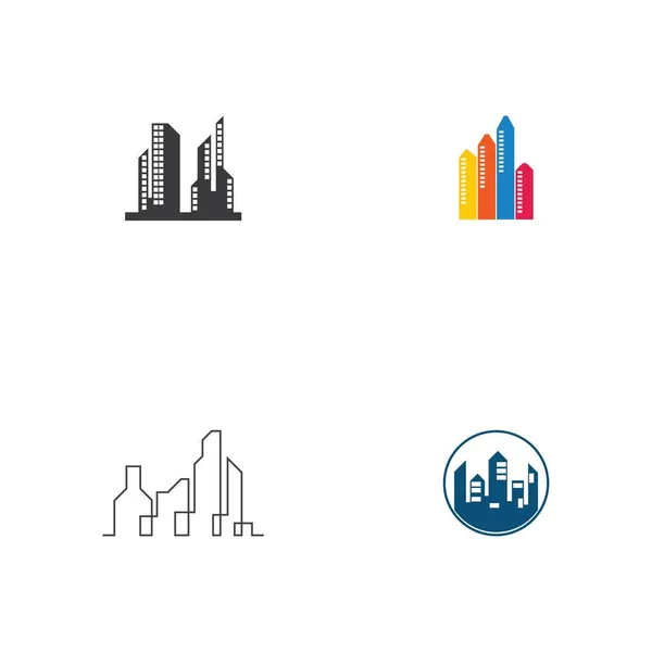 Città Skyline Vettoriale Illustrazione Modello Design — Vettoriale Stock