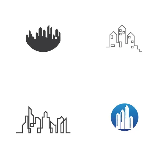 Stad Skyline Vektor Illustration Mall Design — Stock vektor
