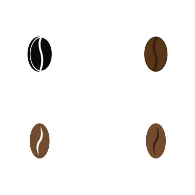 kahve çekirdeği simgesi vektör çizimi şablonu