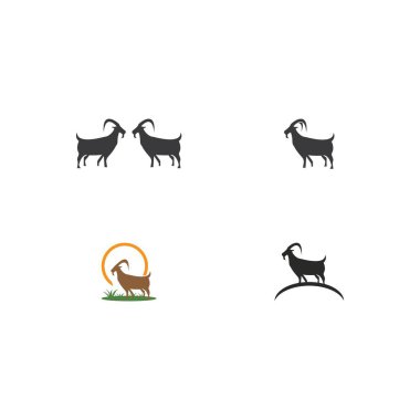 Keçi Logosu Şablon vektör illüstrasyon tasarımı