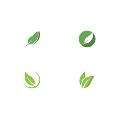 Yeşil yaprak logosu ekoloji doğa element vektör simgesi