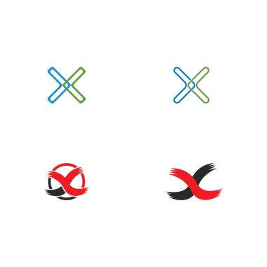X harfi logo şablon vektör tasarımı