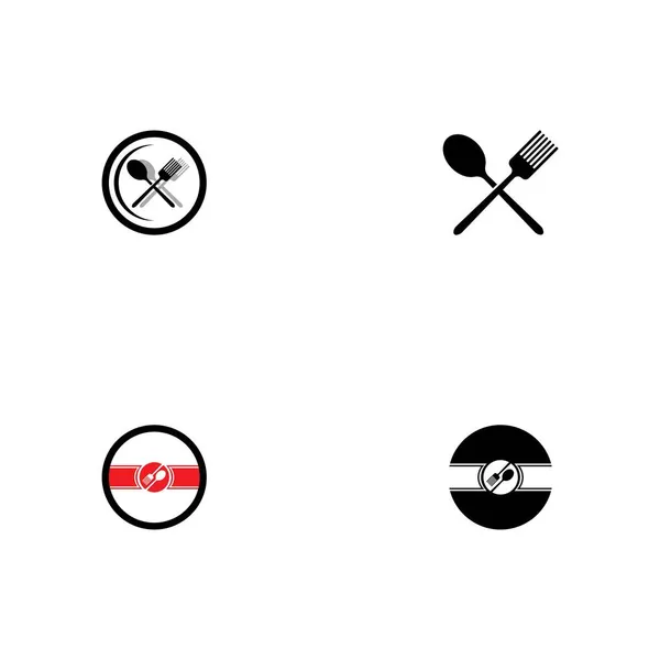 Logotipo Colher Garfo Vetor Símbolo —  Vetores de Stock