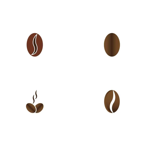 コーヒー豆のアイコンベクトルイラストテンプレート — ストックベクタ