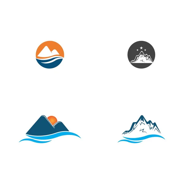 Icône Montagne Logo Modèle Illustration Vectorielle — Image vectorielle