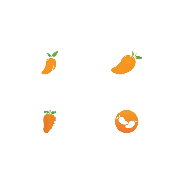 Mango Frucht Vektor Symbol Illustration Vorlage — Stockvektor