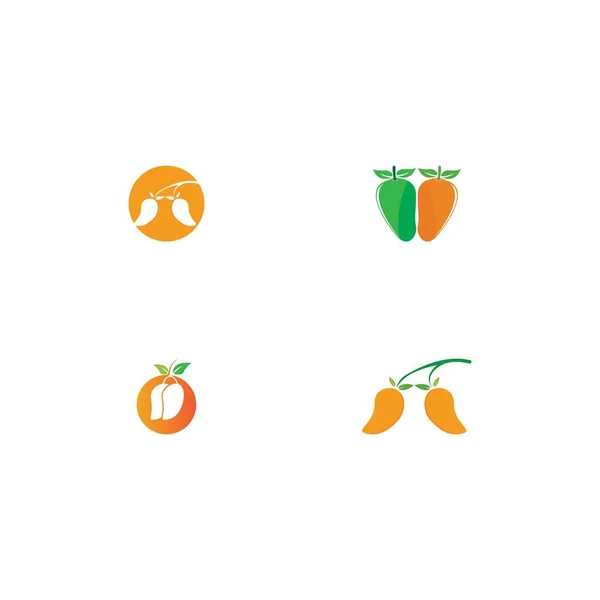 Mango Frucht Vektor Symbol Illustration Vorlage — Stockvektor