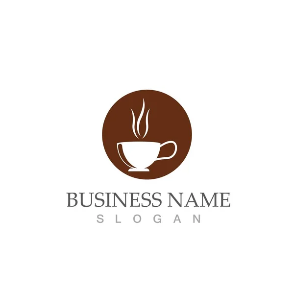 Copo Café Logo Template Vetor Ícone Design — Vetor de Stock