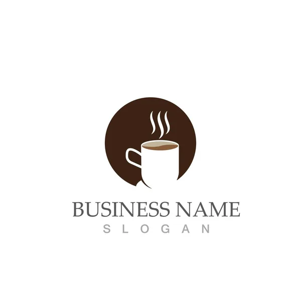 Kahve Fincanı Logo Şablon Vektör Tasarımı — Stok Vektör