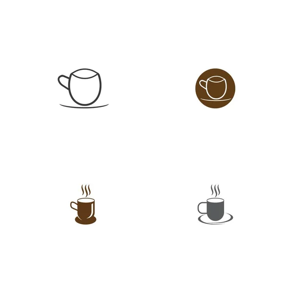 Copo Café Logo Template Vetor Ícone Design — Vetor de Stock