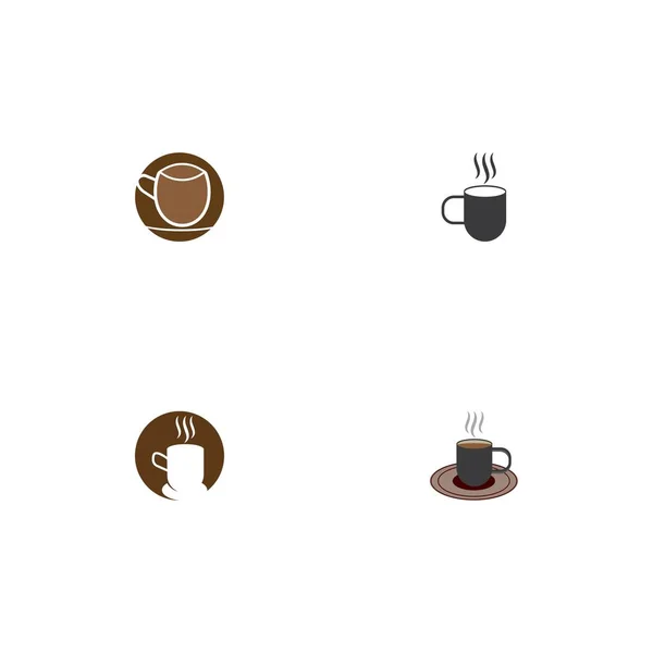 Copo Café Logo Template Vetor Ícone Design —  Vetores de Stock