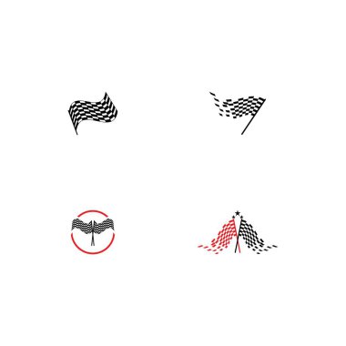 Yarış bayrağı simge vektör şablonu