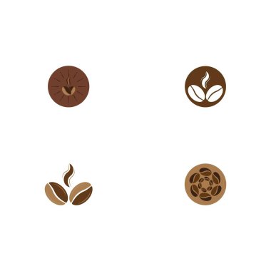 kahve çekirdeği simgesi vektör çizimi şablonu