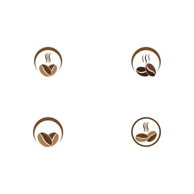 kahve çekirdeği simgesi vektör çizimi şablonu