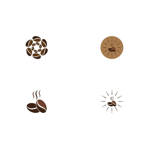 Kaffeebohnen Symbol Vektor Illustration Vorlage — Stockvektor