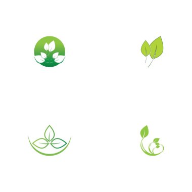 Yeşil ağaç yaprağı ekoloji doğa elementi vektörü logoları