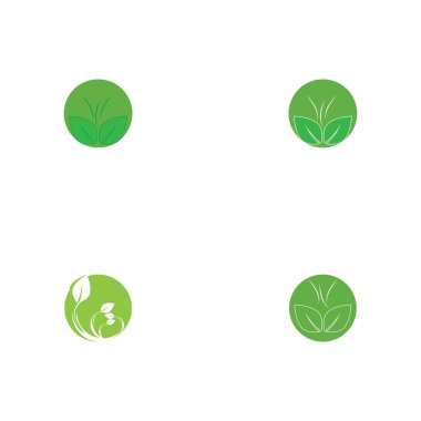 Yeşil ağaç yaprağı ekoloji doğa elementi vektörü logoları