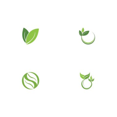 Yeşil ağaç yaprağı ekoloji doğa elementi vektörü logoları