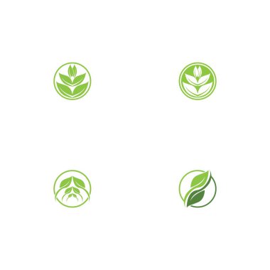 Yeşil ağaç yaprağı ekoloji doğa elementi vektörü logoları
