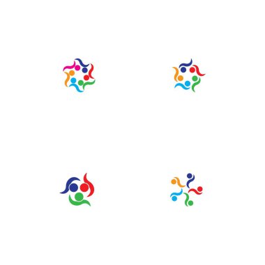 Topluluk, ağ ve sosyal simge tasarım şablonu