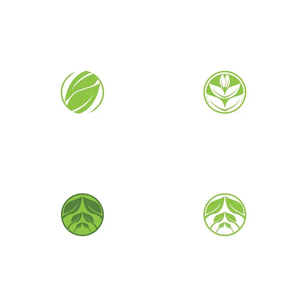Logos Verde Árbol Hoja Ecología Naturaleza Elemento Vector — Vector de stock