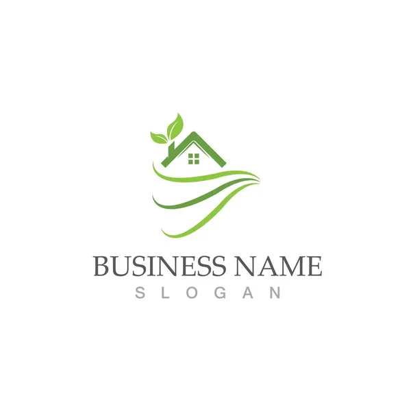 Green Home Vector Template Design Stock Vector