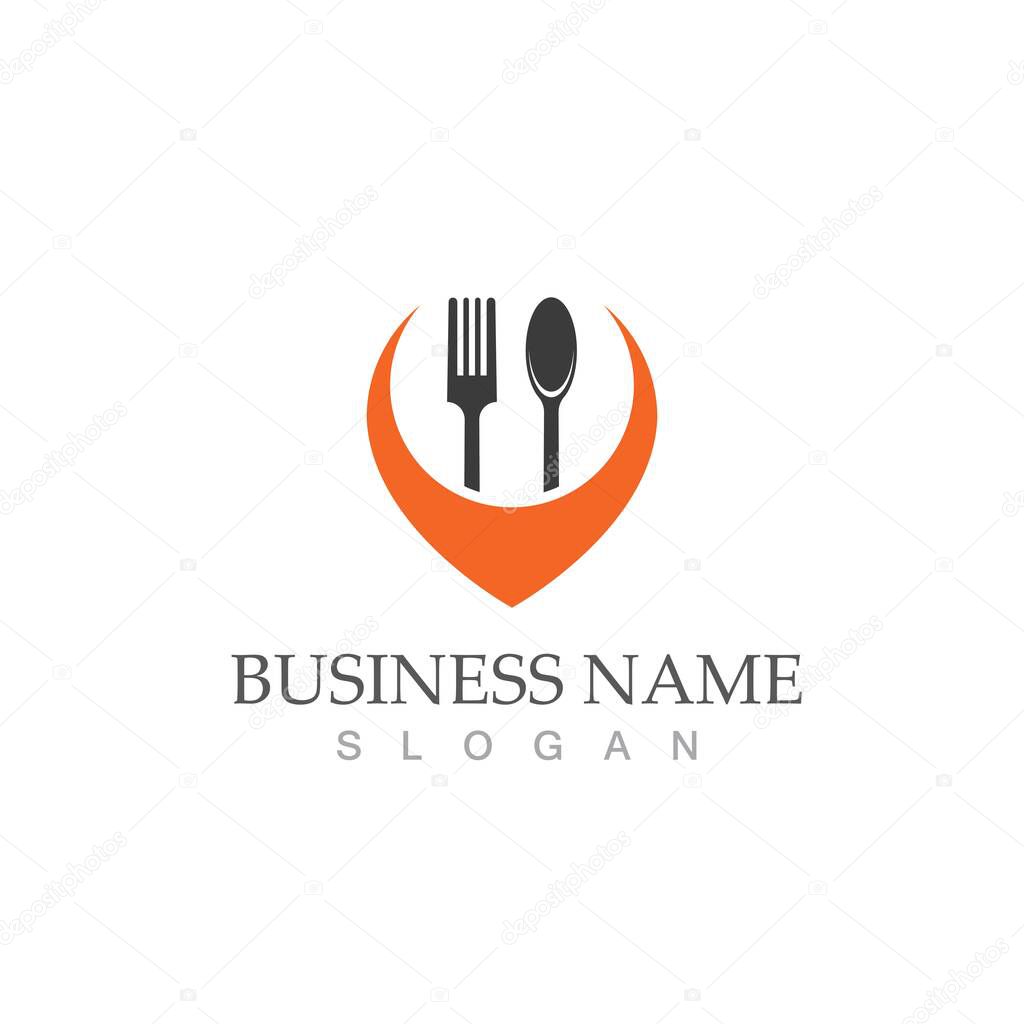Spoon and fork logo and symbol vector