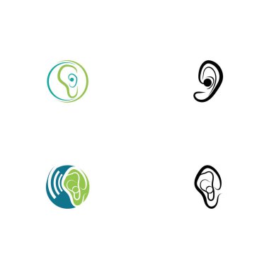 İşitme Logosu Şablon vektör tasarımı