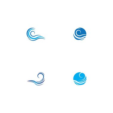 Su dalgası simgesi vektör çizim şablonu