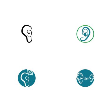 İşitme Logosu Şablon vektör tasarımı
