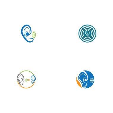 İşitme Logosu Şablon vektör tasarımı