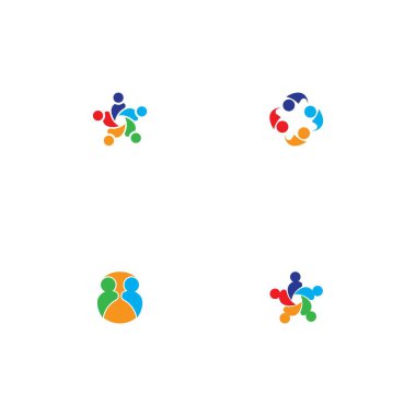 Topluluk, ağ ve sosyal simge tasarım şablonu