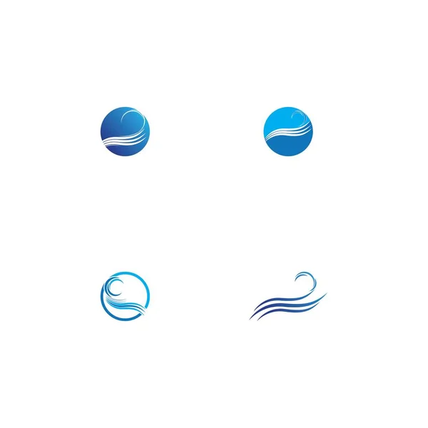 Logotipo Onda Água Modelo — Vetor de Stock