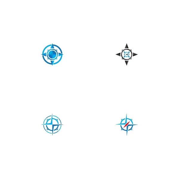 Brújula Logo Plantilla Vector Icono Ilustración Diseño — Archivo Imágenes Vectoriales