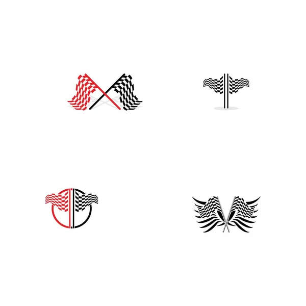 Ícone Bandeira Corrida Vetor Ilustração Design Simples — Vetor de Stock