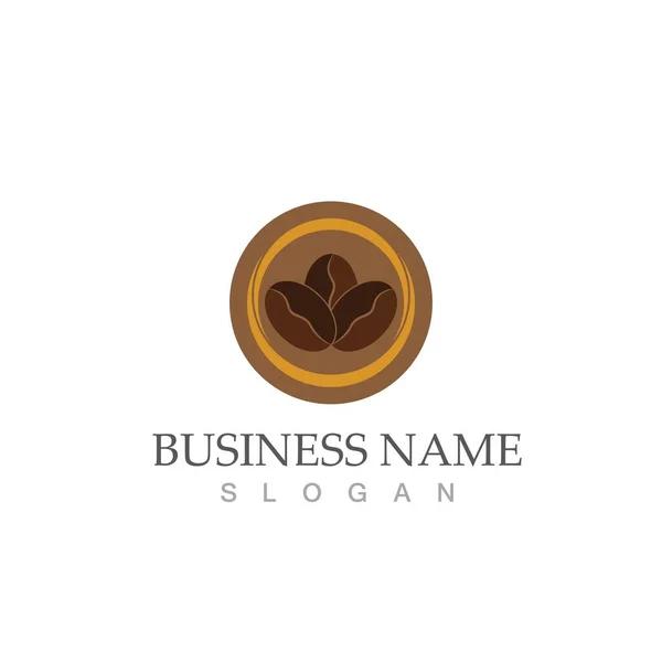 Kahve Çekirdekleri Logo Şablon Ikonu Tasarımı — Stok Vektör
