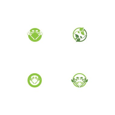 Yeşil ağaç yaprağı ekoloji doğa elementi vektörü logoları