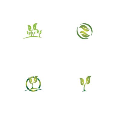 Yeşil ağaç yaprağı ekoloji doğa elementi vektörü logoları